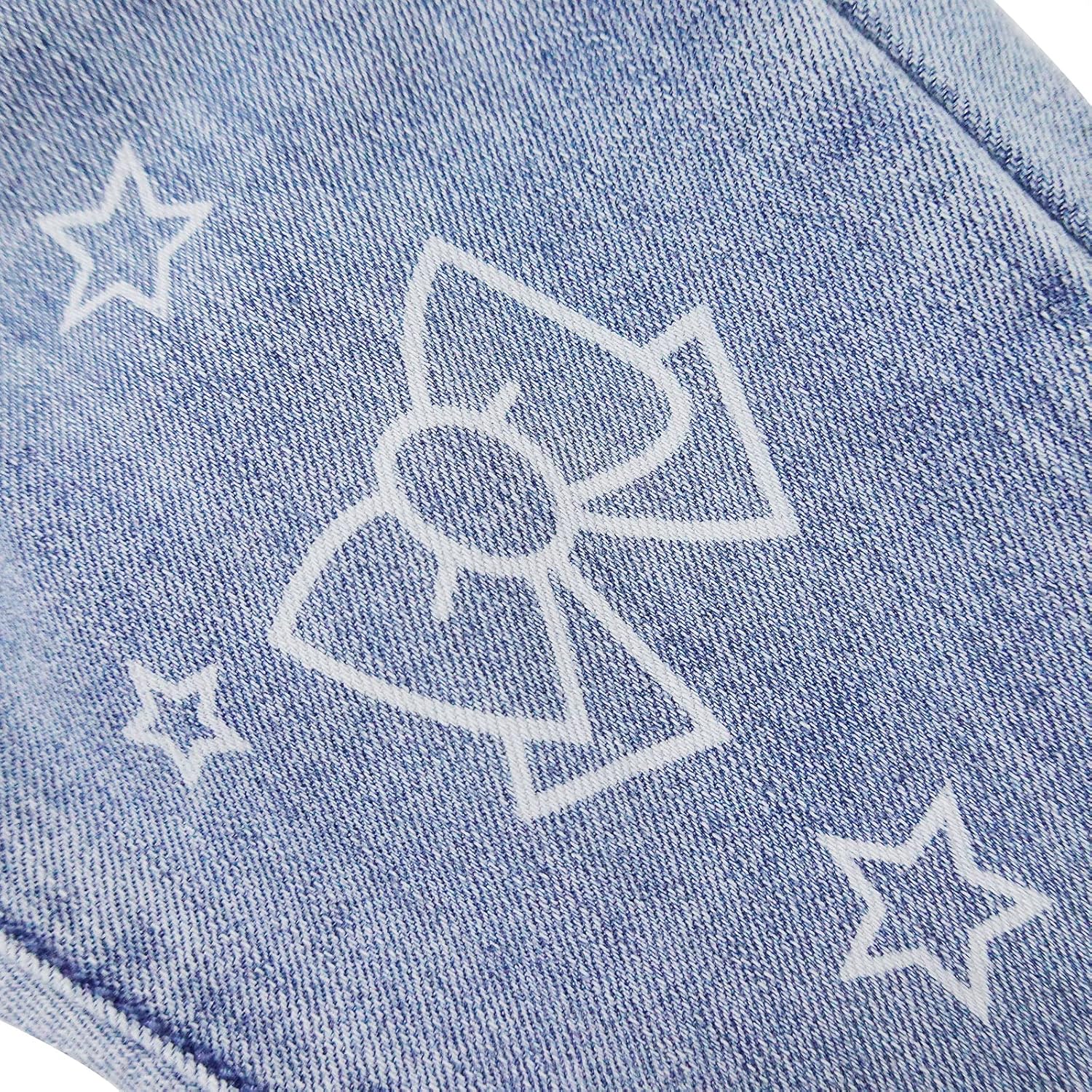 KIDSCOOL SPACE Baby Girls Jeans,Elastic Waist Cat Printed Denim Pants - Image 5