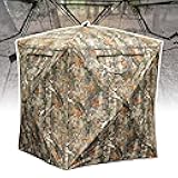 Hunting Blind, 2 Person Pop Up Blinds 360 Degree See Through, Portable Durable Hunting Ground Blinds for Deer & Turkey Hunting