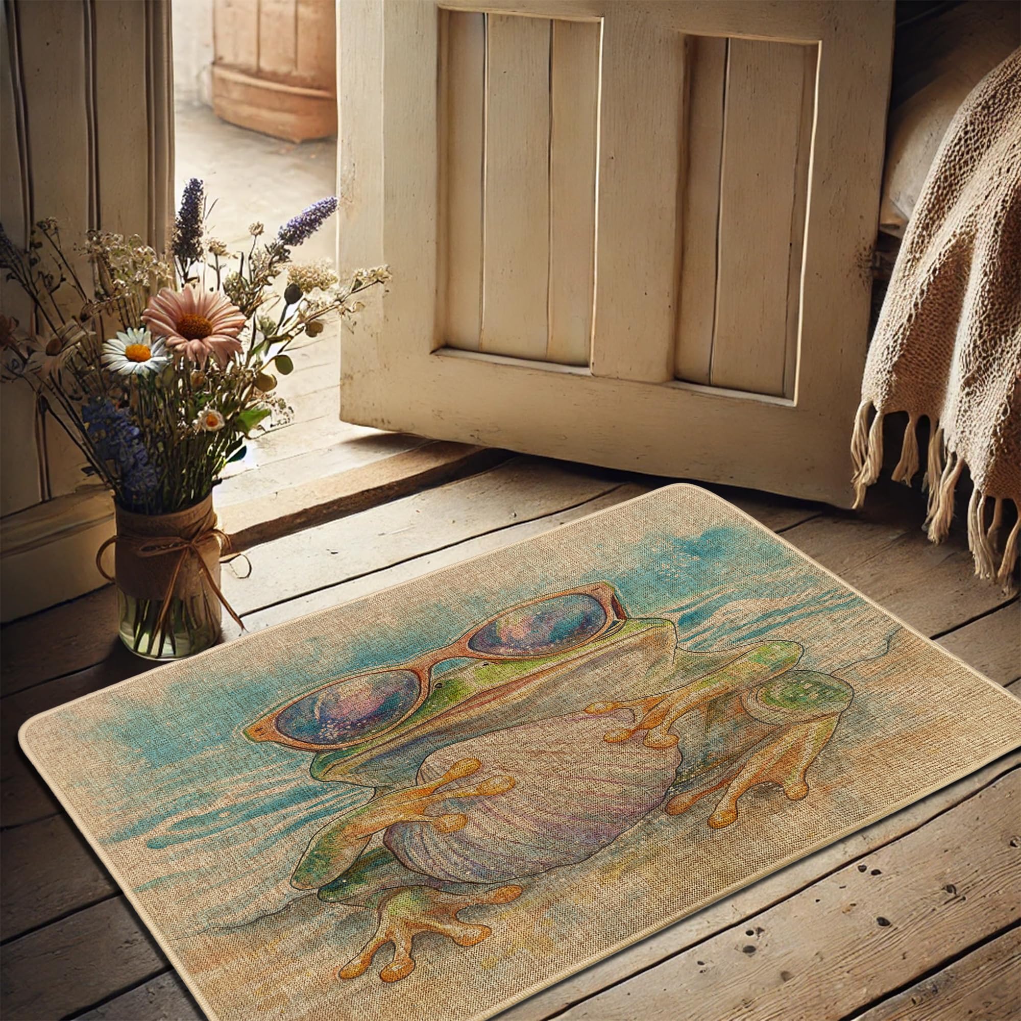 Paillasson en forme d'amphibien extérieur et intérieur tapis d'entrée absorbant 73x43