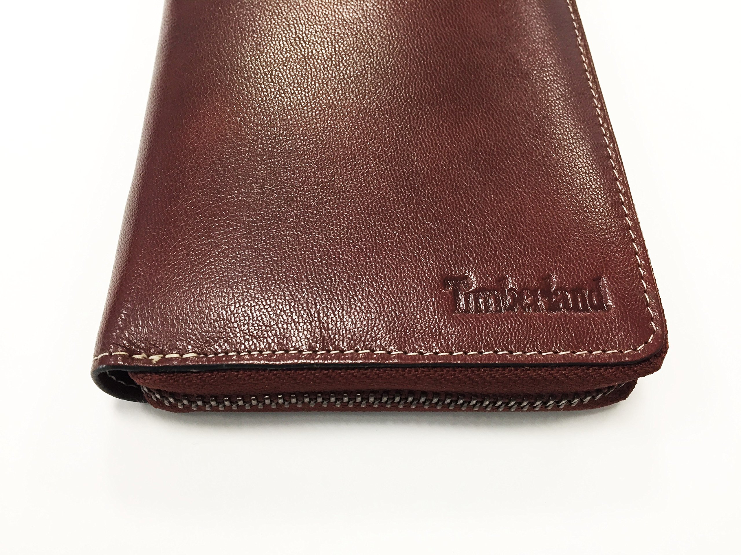 TIMBERLAND ZIP AROUND LEATHER WALLET BROWN D67386/01 : Amazon.ca