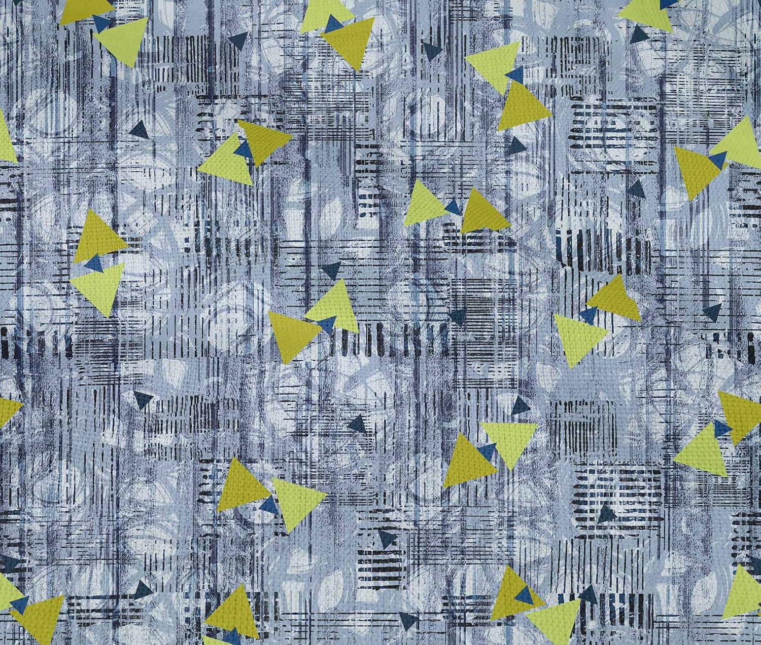 oneOone Cotton Flex Grayish Blue Fabric Triangle & Texture Craft Projects Decor Fabric Printed By The Yard 40 Inch Wide