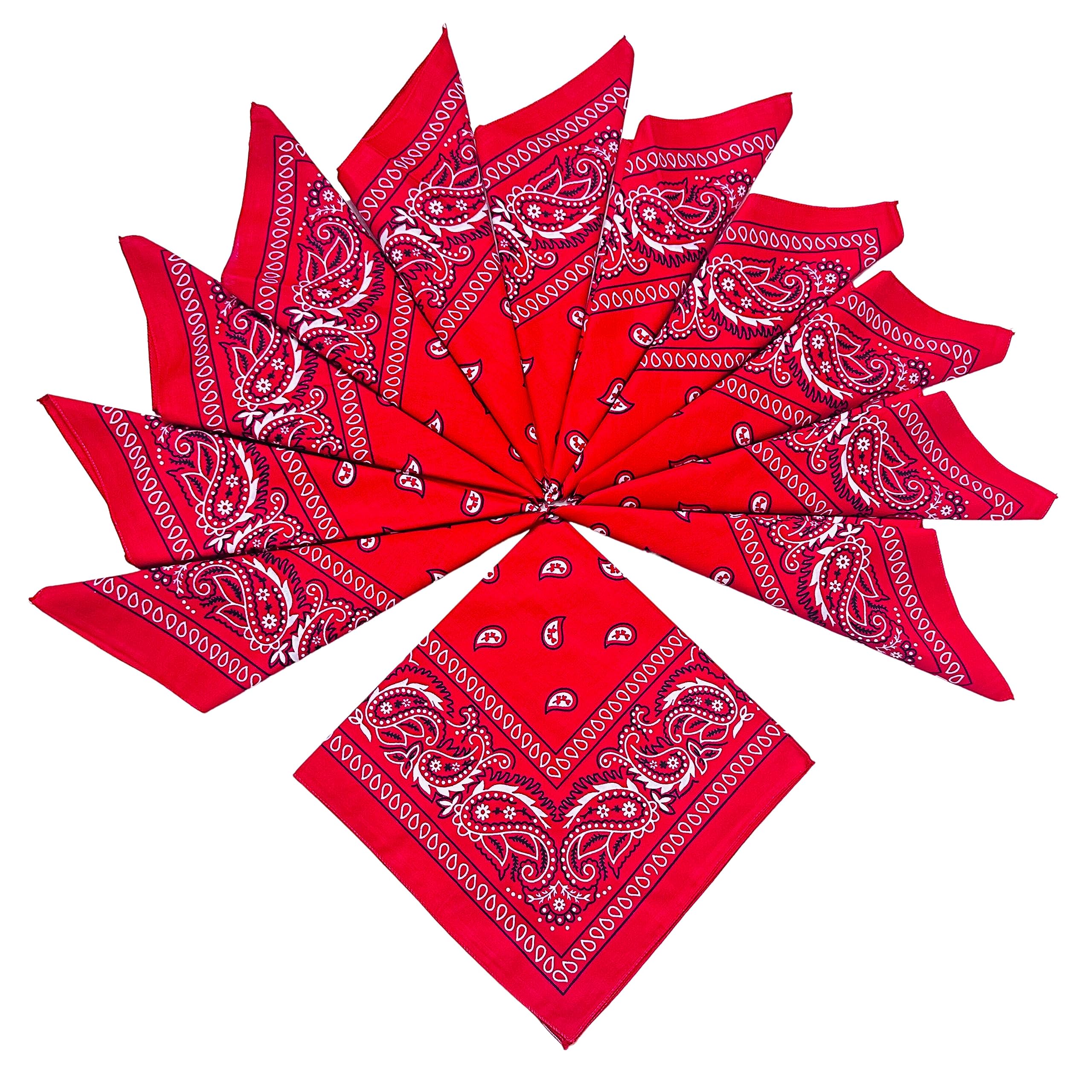 Royal MartRed Men & Women Printed Bandana (Pack of 12)