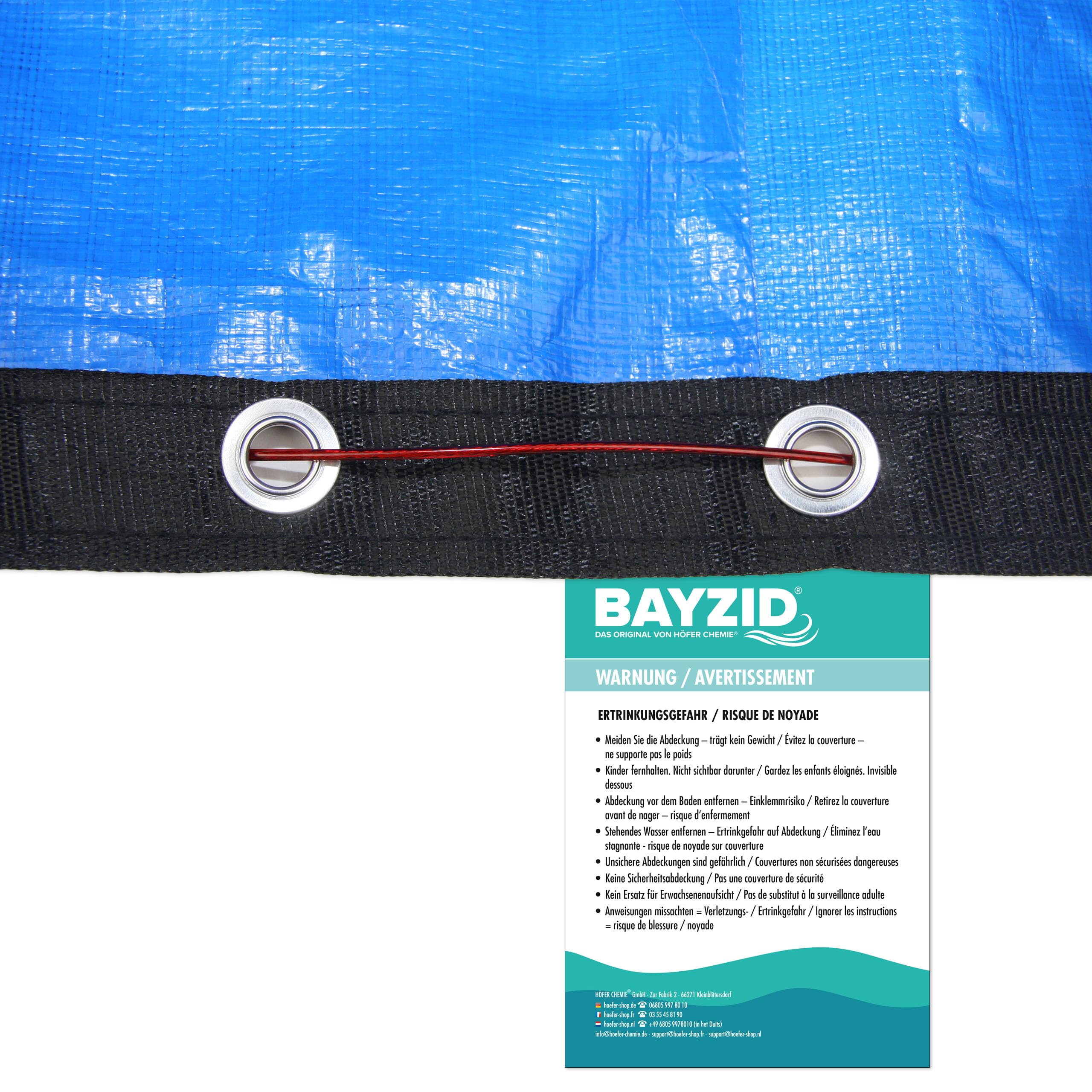 Höfer Chemie Bâche de Piscine Robuste, Ronde, Diamètre 4,4 m, 200 g/m² | Bâche d'Été et d'Hiver pour Piscines Rondes Jusqu'à 3,6 m de Diamètre - Résistante aux Intempéries et UV