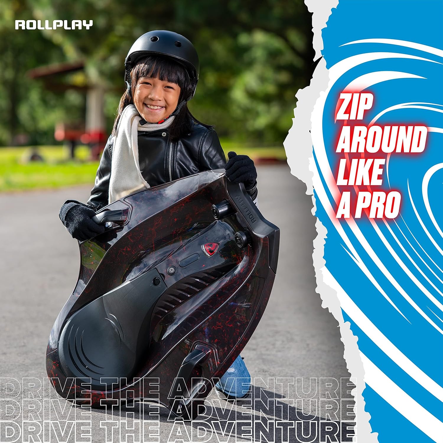 Rollplay Nighthawk Electric Ride On Toy for Ages 6 & Up with 12V 7AH Rechargeable Battery, Side Handlebars for Steering, Tall Rear Safety Flag, and a Top Speed of 6.5 MPH, White