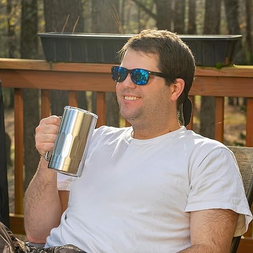 Miniatura 7 de Maxam - Taza de cerveza de acero inoxidable con tapa, 20 onzas, doble pared, aislada al vacío, taza de cerveza – inastillable y resistente a