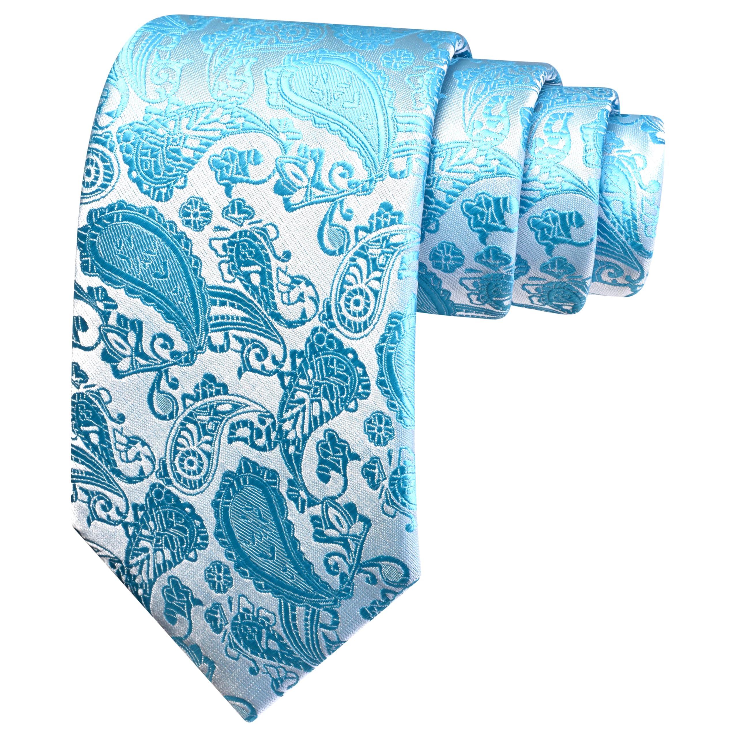 GUSLESON 3.15"(8cm) Fashion Paisley Ties Mens Woven Jacquard Necktie for Wedding