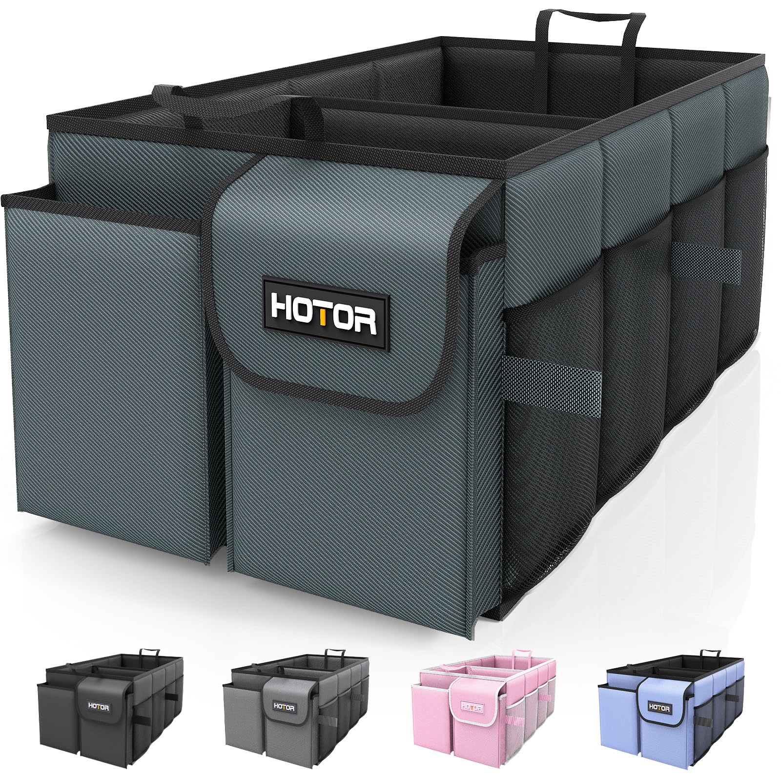 HOTOR Trunk Organizer - Foldable Car Organizer for SUVs &amp; Sedans Storage