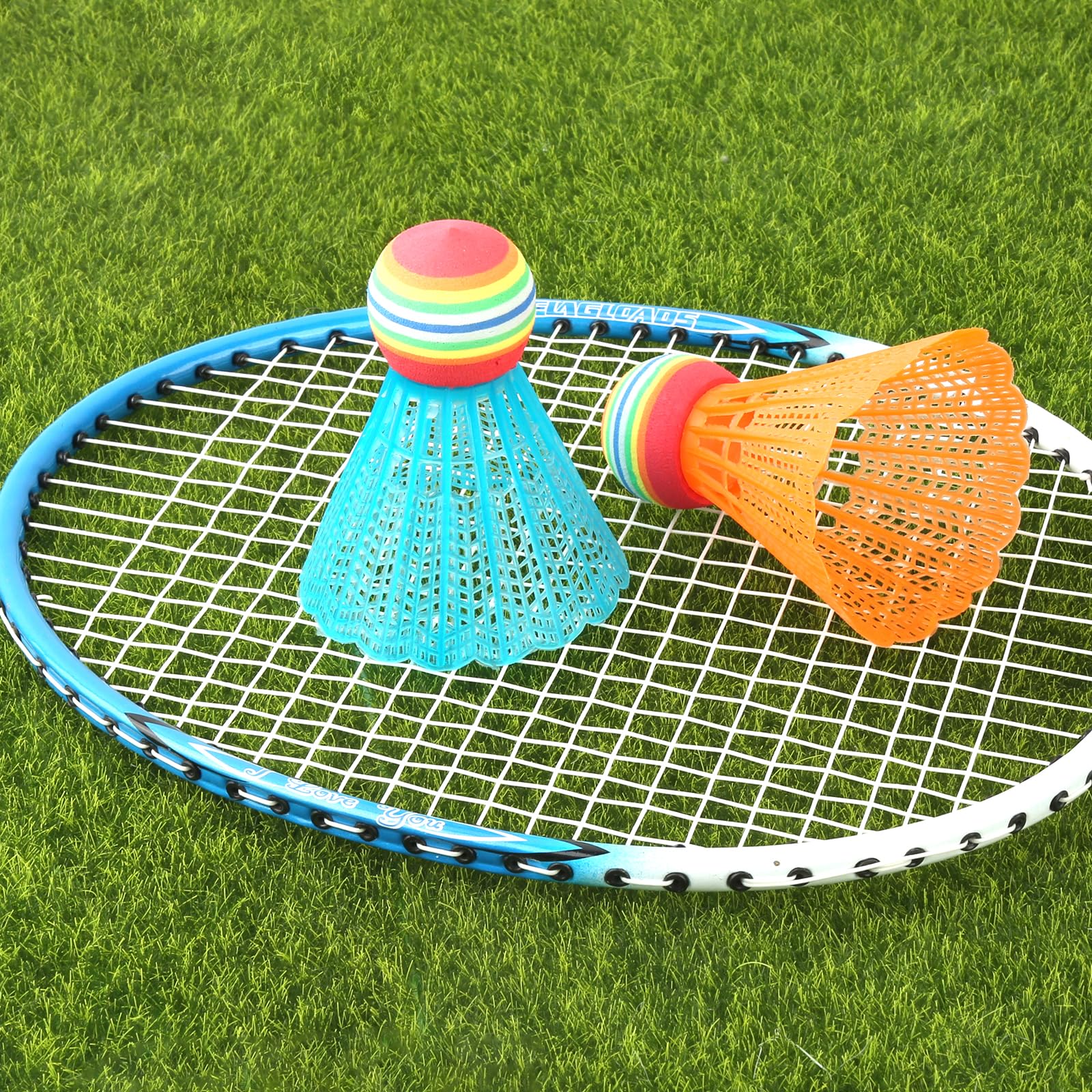 BESPORTBLE 6pièces Volants Plastique Pour Badminton Boules Nylon Légères Pour Activités Scolaires Et Blanc