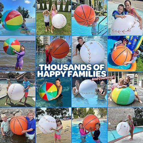 Miniatura 3 de Large Beach Ball - New 8-Panel Design for Enhanced Durability and Ultra Round Shape - Best Big Beach Ball For Kids & Adults - 3X Thickness Material