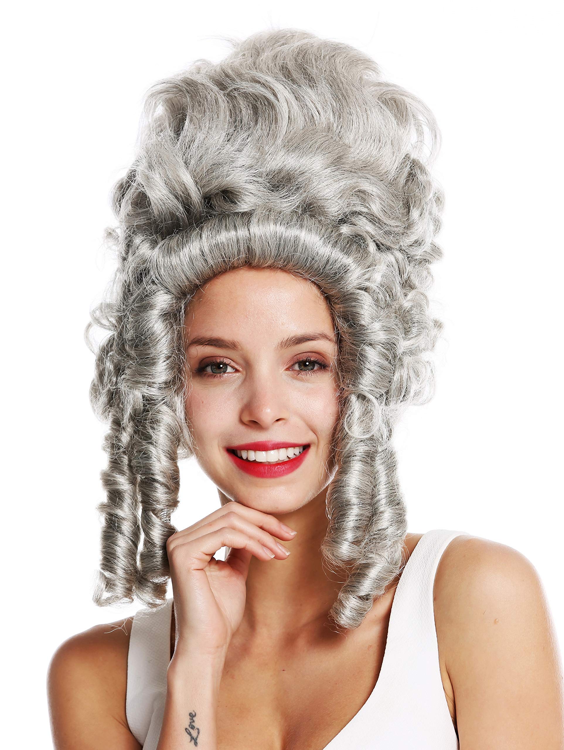 WIG ME UP - VK-38-51 quality women's wig theatre cosplay baroque Pompadour Marie Antionette countess noble woman grey - Image 2