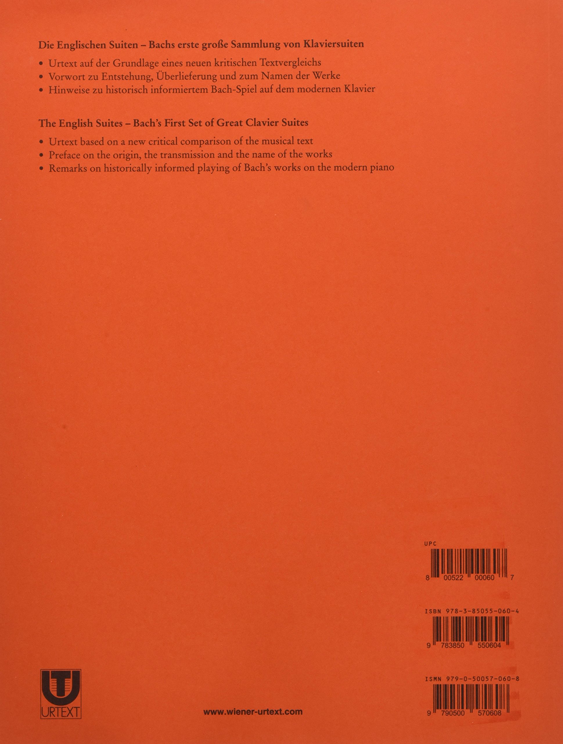 Englische Suiten Piano (Wiener Urtext): Edited from the sources. BWV 806-811. piano.