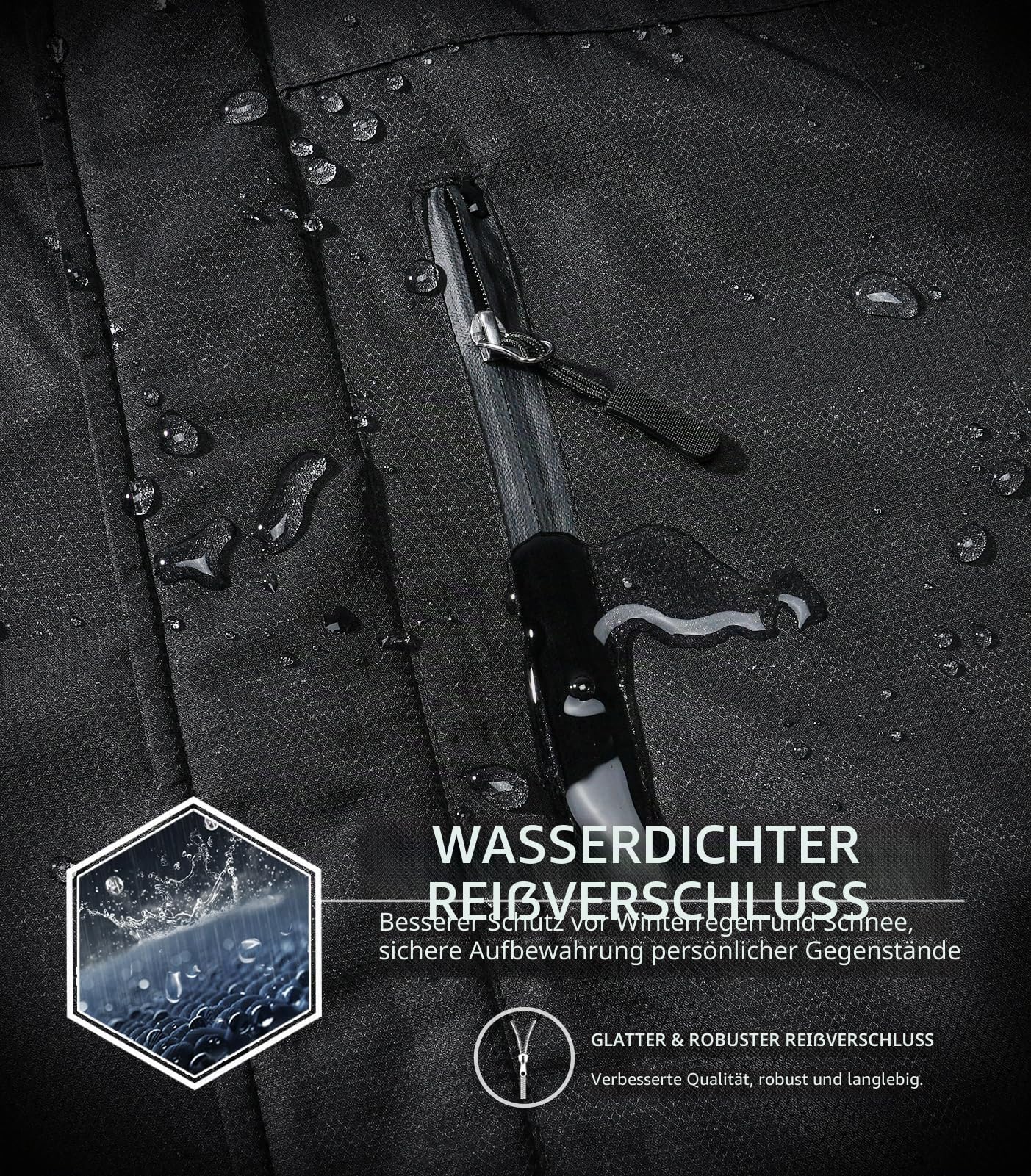 SPOSULEI Herren Winter Fleecejacke Warme Gefüttert Skijacke Outdoor Winddicht Wasserdicht Jacke mit Abnehmbarer Kapuze