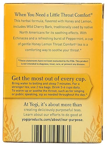 Miniatura 3 de Yogi Tea, miel y limón garganta, 16 unidades, el embalaje puede variar
