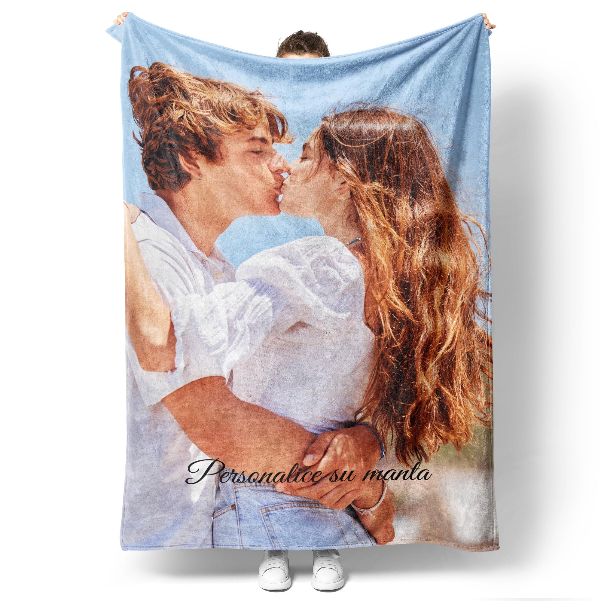 Manta Personalizada con Foto y Texto, Manta con Foto de Franela Ultra Suave | Manta Personalizada Sofá y Cama, Regalos Originales para Mujer, Novia, Mamá y Familias