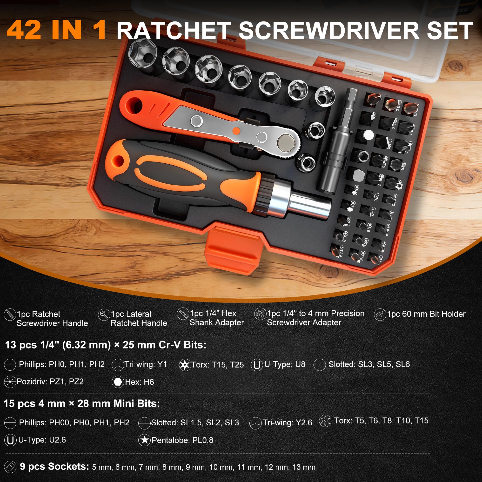 42-in-1 Ratcheting Screwdriver Set - TUOLEWE -2 42-in-1 Ratcheting Screwdriver Set - TUOLEWE -2
