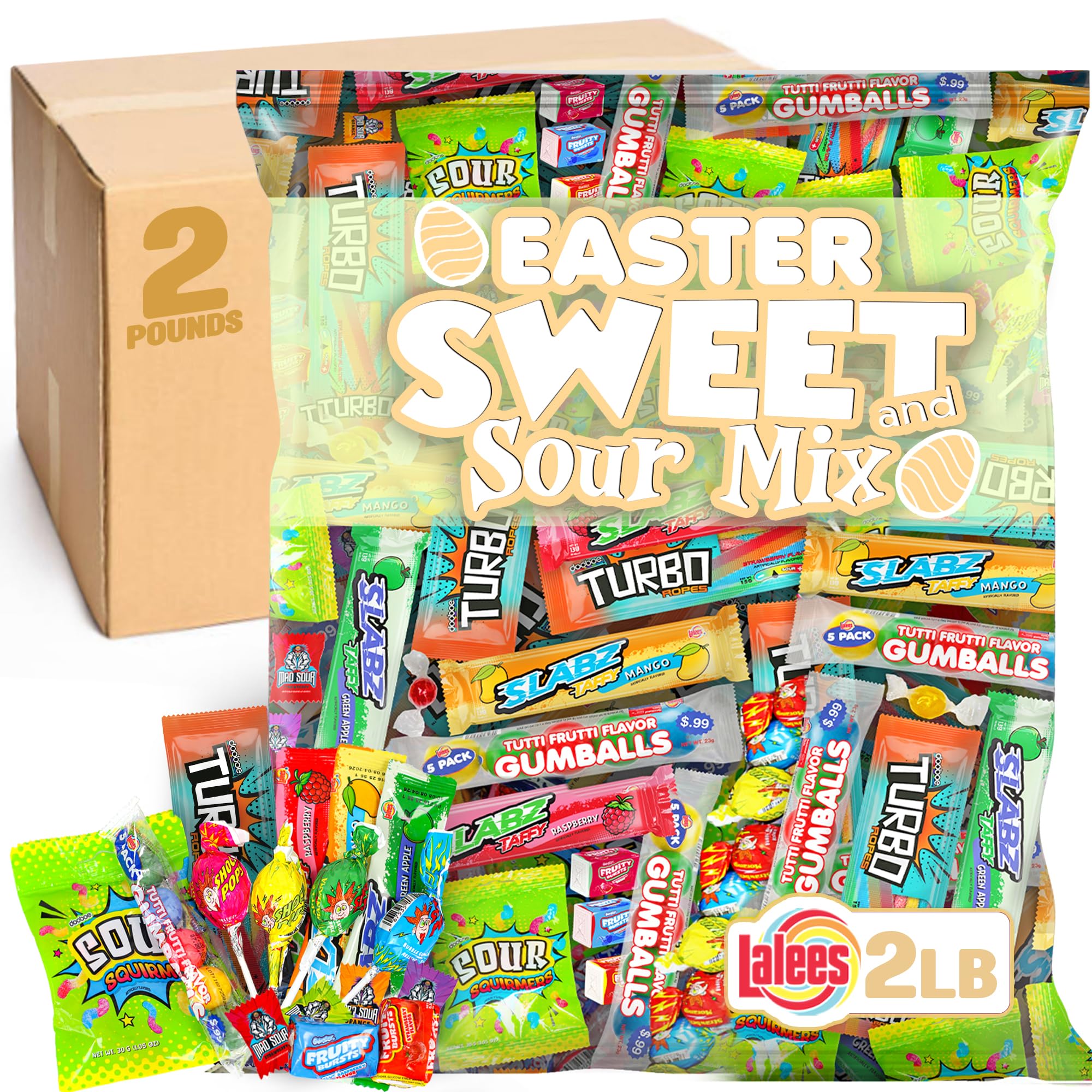 Sweet and Sour Candy Mix – 2 Pounds - Individually Wrapped Bulk Mix for Parties, Goodie Bags & Gifts – Assorted Super Sour Treats for Kids, Adults & Events
