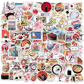 119 Pieces Japanese Stickers Cute Sushi Cartoon Vinyl Waterproof Stickers for Laptop Diary Scrapbook Travel Suitcase