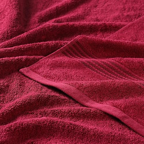 Vista 5 de Juego de 6 toallas Superior de algodón egipcio Borgoña,Negro,Azul claro,Morado