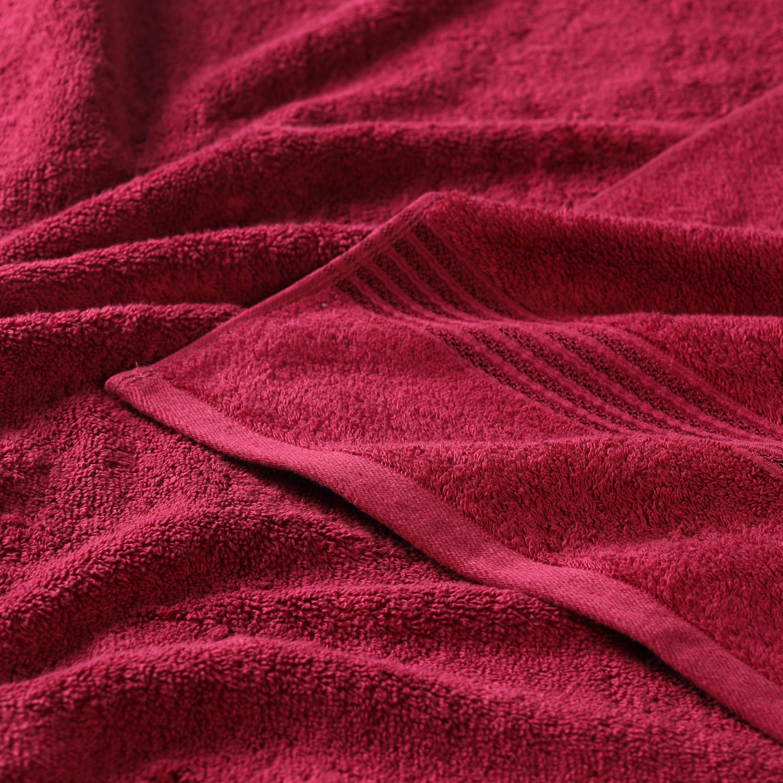 Superior Egyptian Cotton 8-Piece Hand Towel Set, Towel Basics For Quick Dry, Absorbent Small Towels, Facial, Spa, Kitchen, Bathroom Essentials, Apartment, Guest Bath, Soft, Washcloth, Burgundy