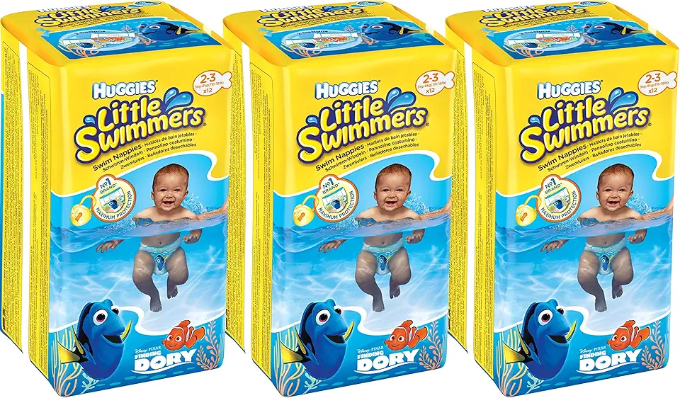 Huggies Little Swimmers Disposable Swim Diapers, X-Small (7lb-18lb.), (3 x 12 Pants)