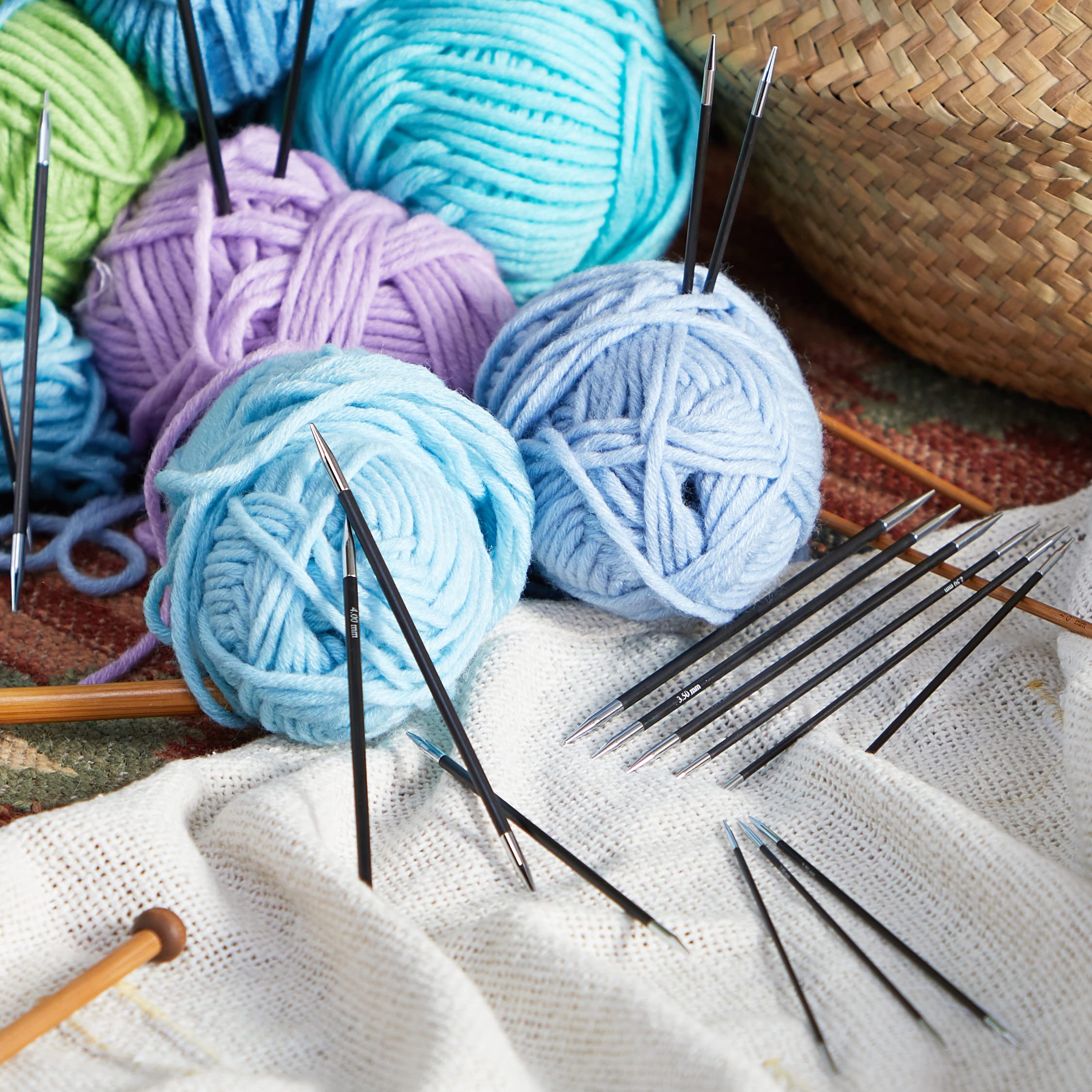 KnitPro 41614 Nadelspiel Set Karbonz 15 cm, Schwarz
