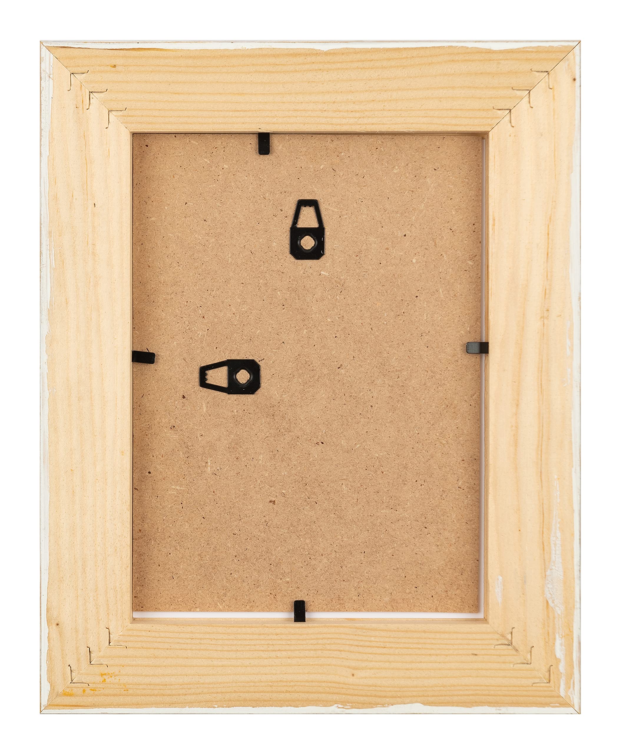 Wallazz Cornice Portafoto in Legno Pregiato - Made in Italy - Vetro Sintetico Infrangibile Crilex - Disponibile in Diverse Varianti - Design Italiano e Qualità Artigianale,24x30cm Sbiancato