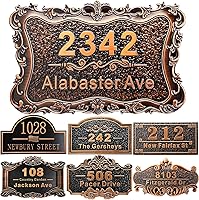 Vista 22 de Placa personalizada de dirección de casa de 12 pulgadas, números fundidos para exteriores, placa de señal de dirección personalizada con nombre
