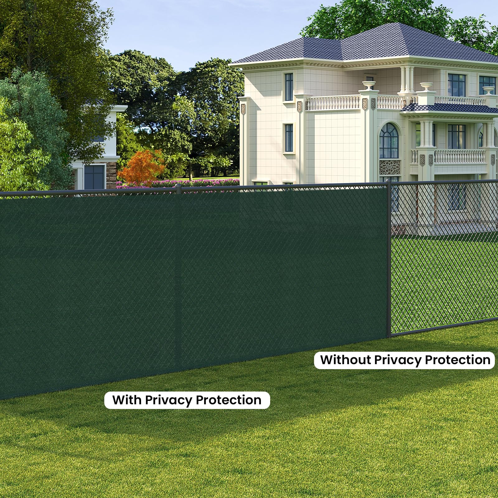 WOLTU Rete Ombreggiante 1,2x25 m, Frangivista per Recinzione Giardino, Telo Frangivento da Esterno, con Occhielli e Fascette, Resistente alle Intemperie, per Balcone, in HDPE 180g/m², Verde