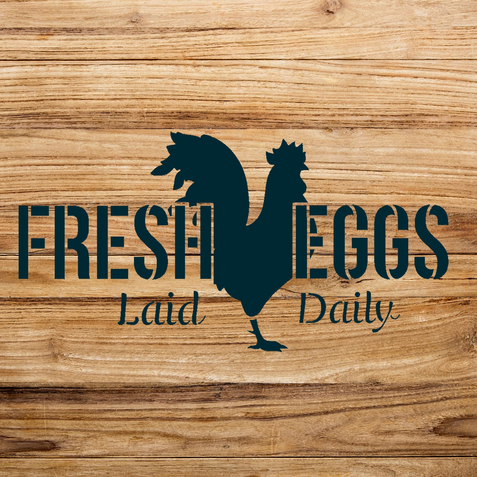 Fresh Eggs Chicken Word Art Stencil for Walls and Crafts, Reusable Mylar Template, Ideal for Home Decor and DIY Projects - Size A3 (16.5