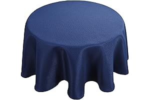 Biscaynebay Textured Fabric Tablecloths Round 60": Perfect for Tables 20"-40" in Diameter