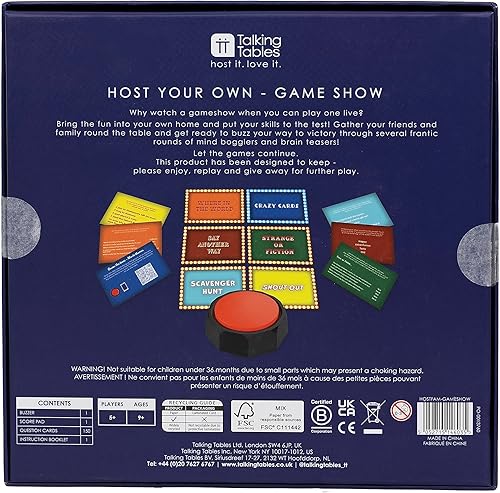 Miniatura 4 de Talking Tables Organiza tu propio juego de preguntas de presentación de juegos con Buzzer Interactivo y Diversión de ritmo rápido para que amigos y