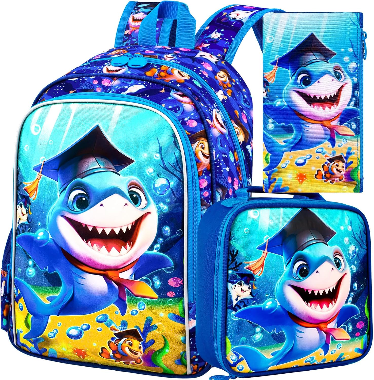 AGSDON 3PCS Backpacks for Girls, 16" Elementary Kids Backpack Preschool School Bookbags and Lunch Box