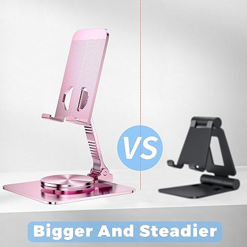 Miniatura 6 de Soporte plegable giratorio 360 para escritorio, soporte de teléfono de escritorio totalmente ajustable, base compatible con iPhone 16, 15, 14, 13,