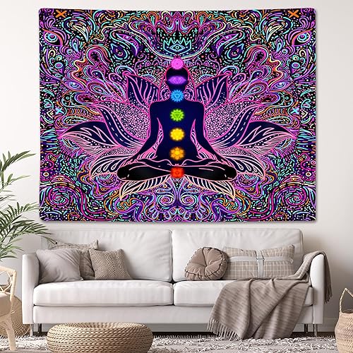 Miniatura 2 de Tapiz de chakras, mandala bohemio, tapiz de meditación de yoga, tapiz espiritual de 7 chakras, tapices de meditación para decoración del hogar,