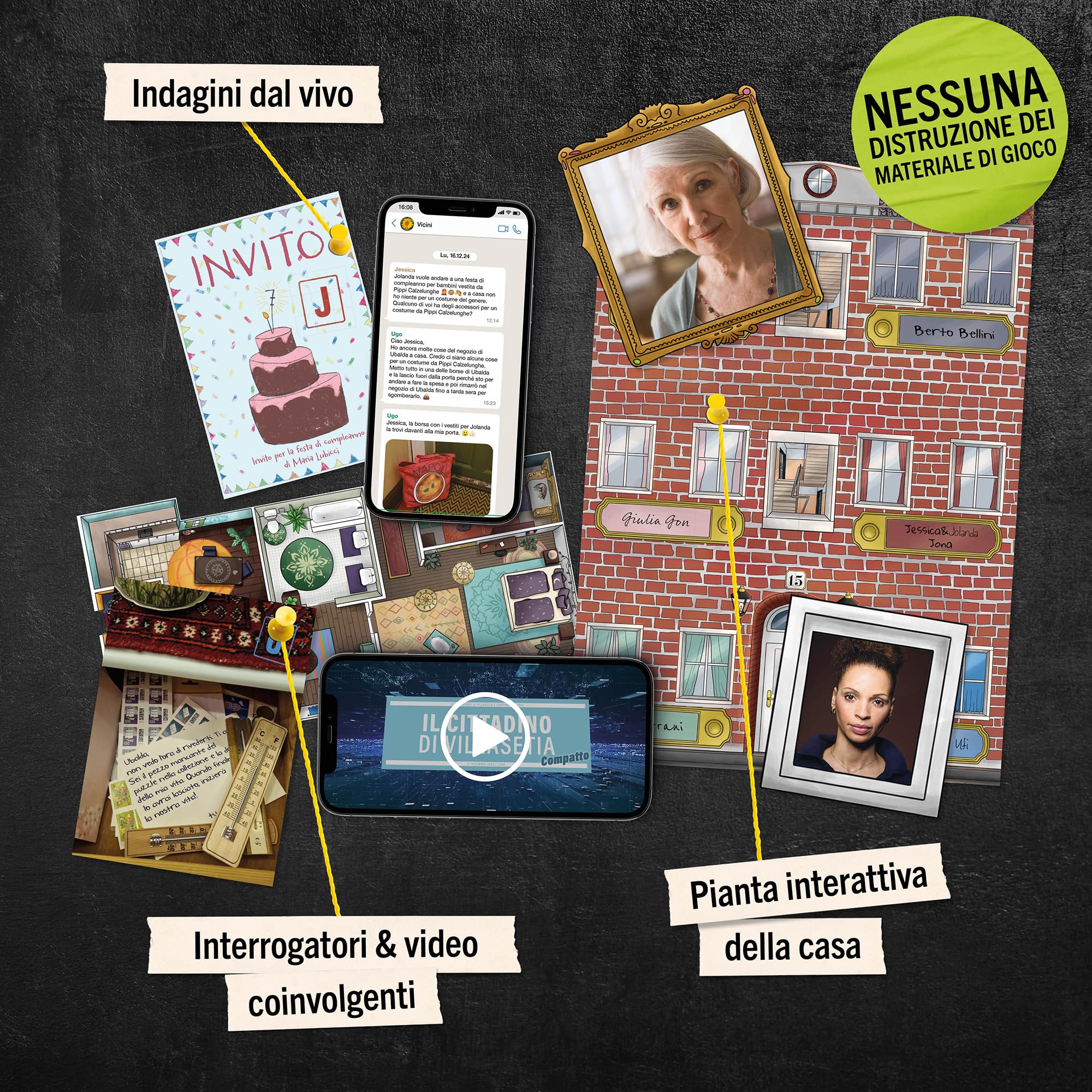 Hidden Games Luogo del Reato – Sotto lo stesso tetto – Gioco poliziesco, simile a Escape Room per il tavolo, risolvi un caso, gioco poliziesco, caso da risolvere, cold case