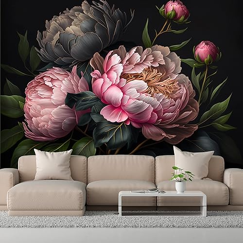 DEKOROS.COM Eleva la decoración de tu hogar con nuestro papel tapiz de flores de peonía rosa añade un toque de belleza y estilo a tus paredes con disponible en Yaxa Colombia