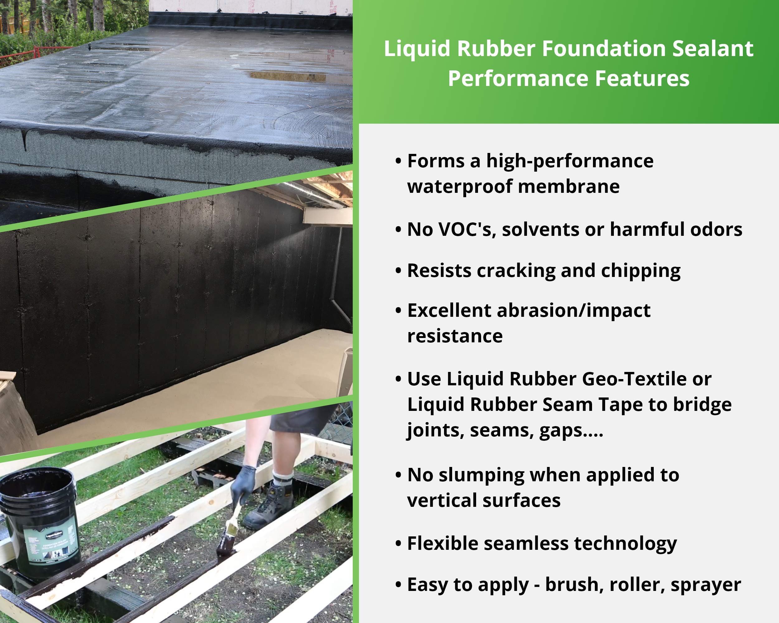 Liquid Rubber Concrete Foundation and Basement Sealant Indoor