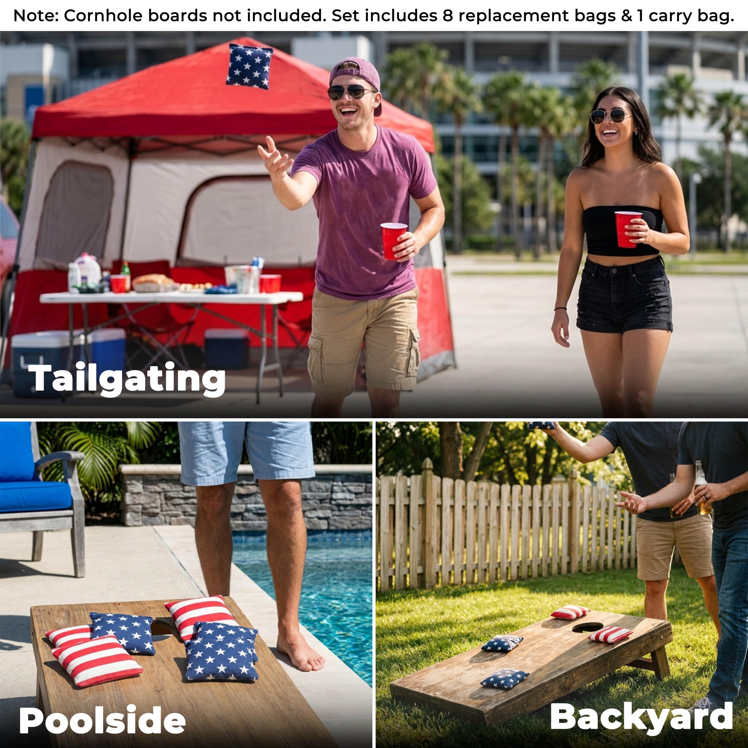 Sport Beats Cornhole Bags Set of 8 Regulation Weight & Size