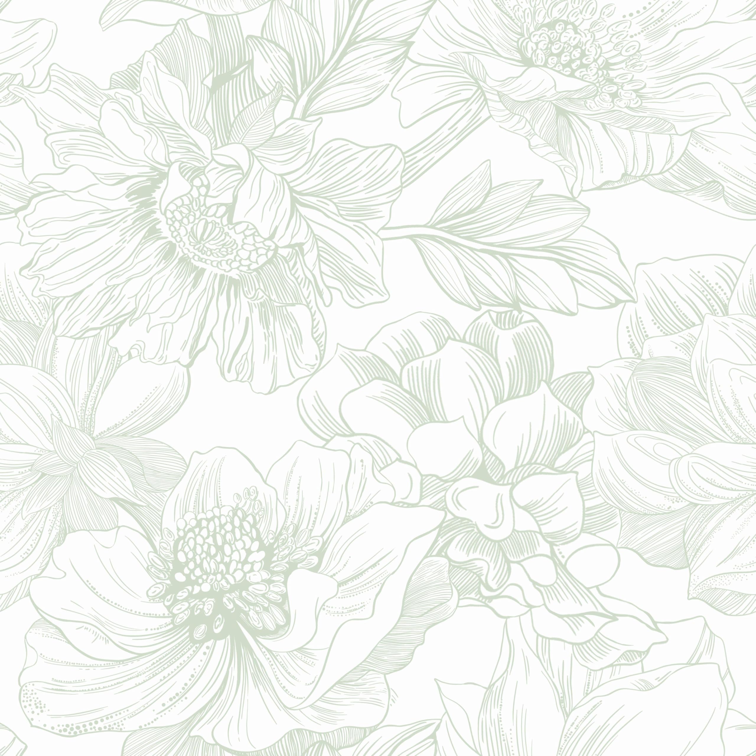 Photo 1 of Dimoon 78.7"x17.3" Peel and Stick Wallpaper Green Floral Wallpaper White Boho Modern Contact Paper Removable Self Adhesive Flower Wall Paper for Kitchen Bathroom Bedroom Cabinets Thicken Vinyl Roll