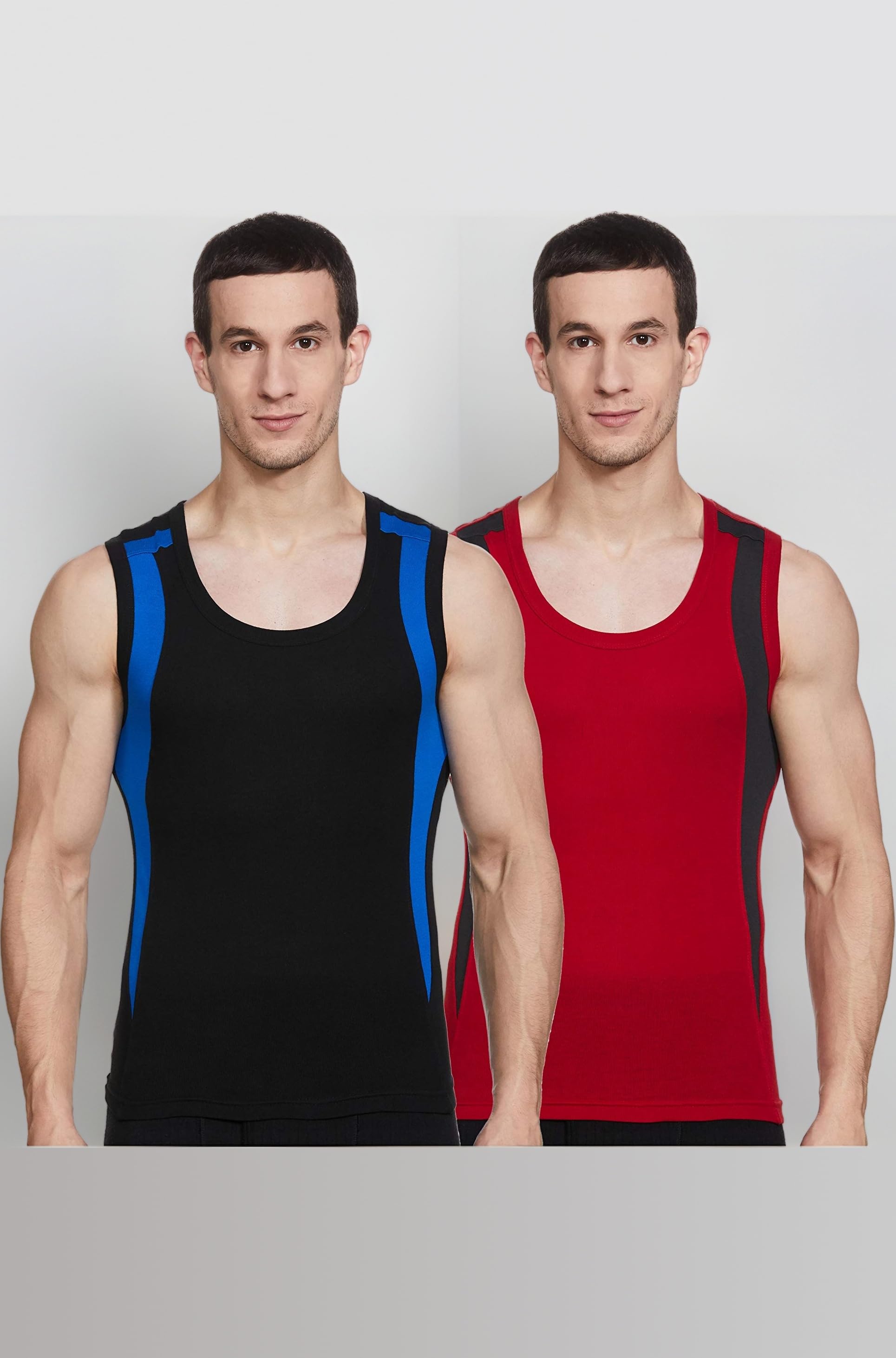 Dixcy Scott Originals Men 100% Combed Cotton Slim Fit Gym Vest (Pack of 2)