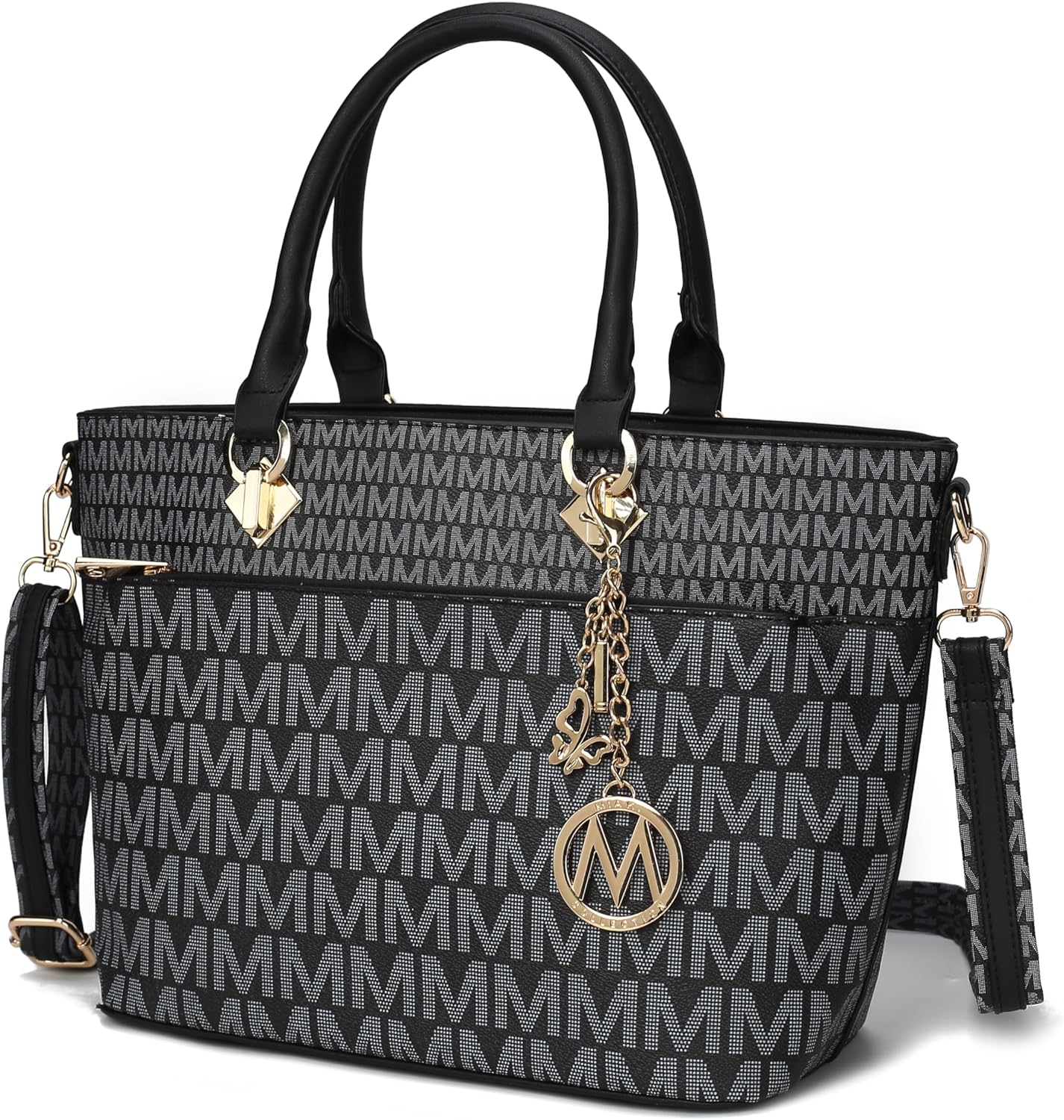 MKF Collection by Mia K. Signature Tote Bag for Women, Vegan Leather Top Handle Crossbody Bag Handbag Purse