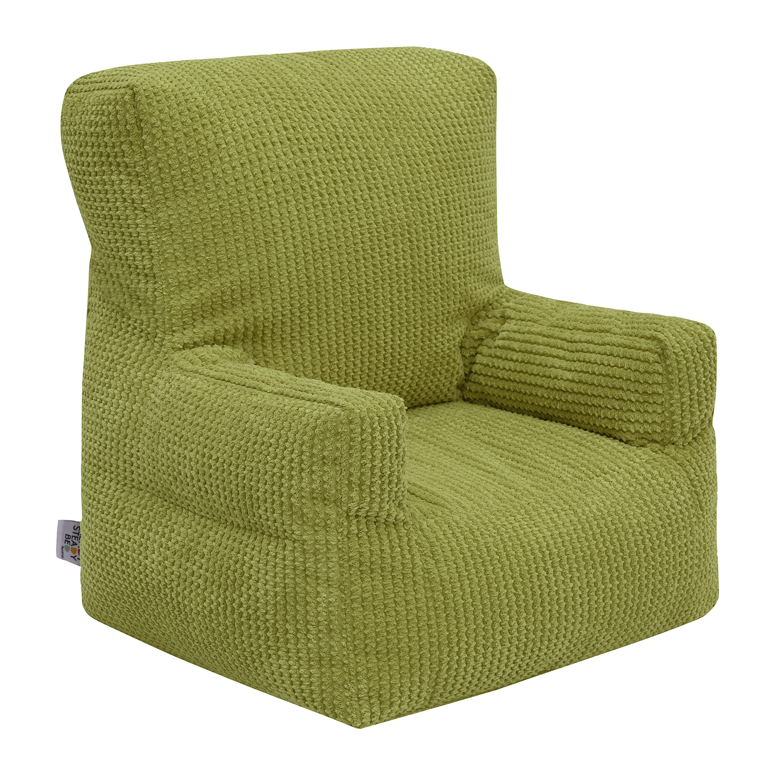 Ready Steady Bed Child Toddler Armchair | Comfy Kids Corduroy Beanbag Furniture | Ergonomically Designed Bean Bag Chair | Soft Children Safe Seat Playroom Sofa | Lightweight And Durable (Lime)