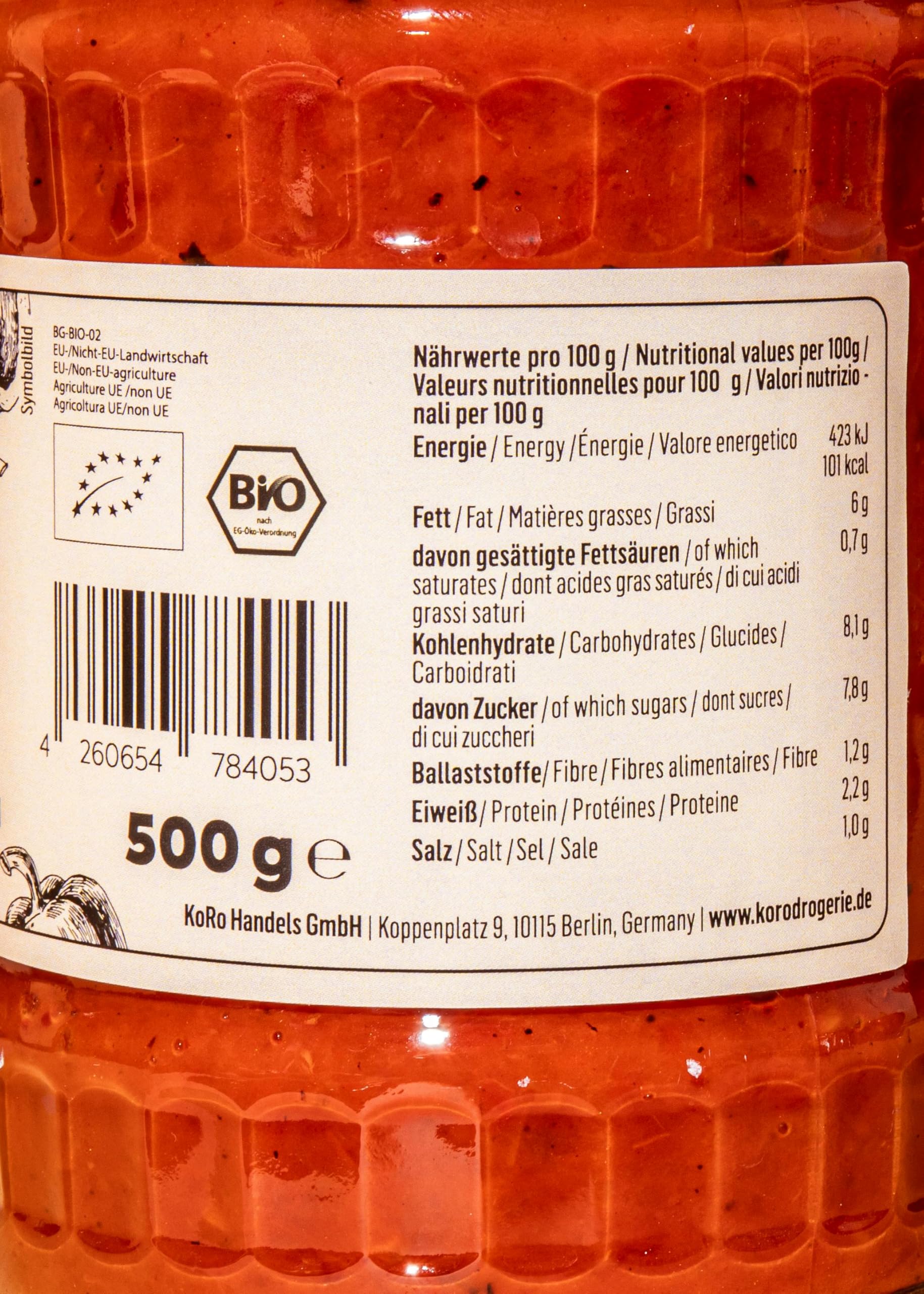 KoRo - Crema spalmabile ai peperoni grigliati bio - 6 x 500 g