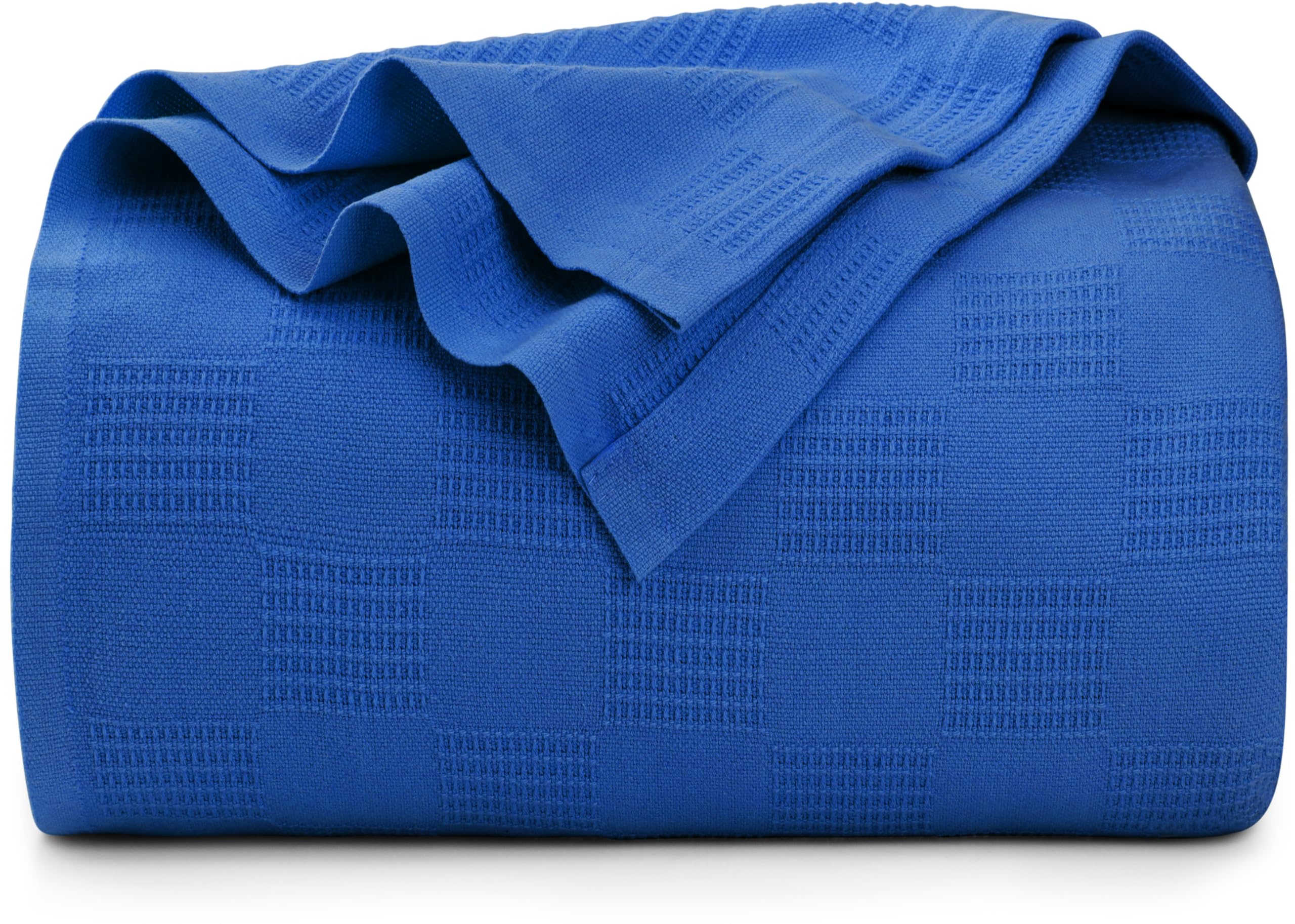Utopia Bedding Royal Blue 100% Cotton Blanket [Twin Size - 90x72 Inch] 350GSM Lightweight, Soft and Breathable Thermal Blanket for All Seasons