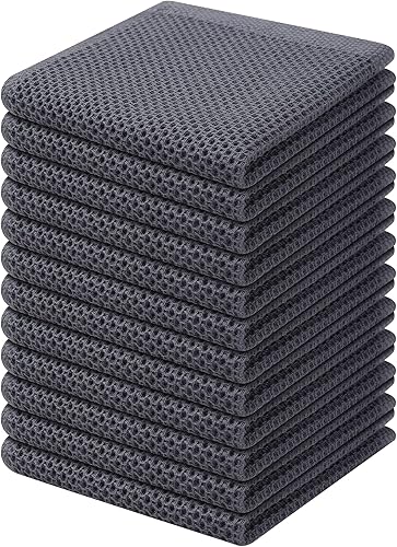 Miniatura 564 de Kitinjoy - Paños de cocina 100% algodón, paquete de 6 paños de cocina ultra suaves y absorbentes para secar platos, toallas de cocina de secado