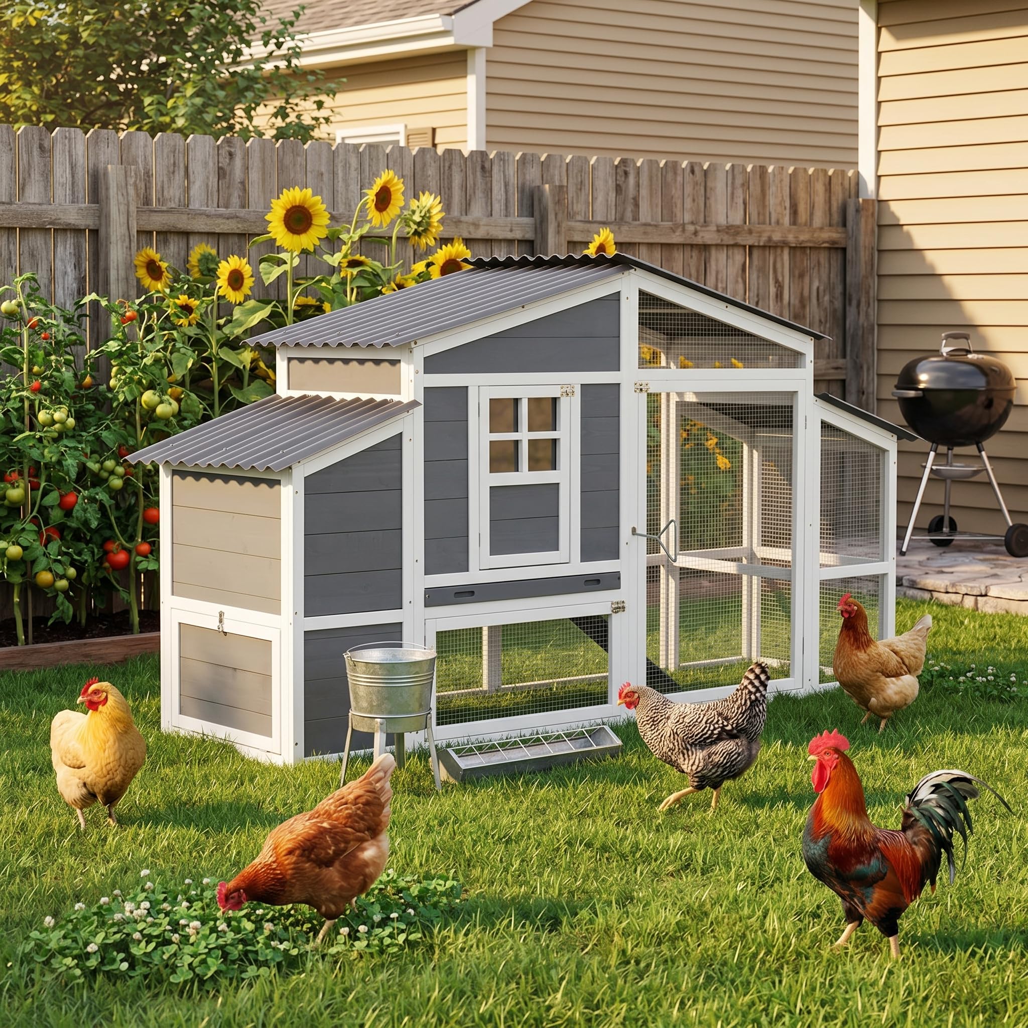 Amazon.com: AECOJOY 81” Wooden Chicken Coop | Outdoor Hen House