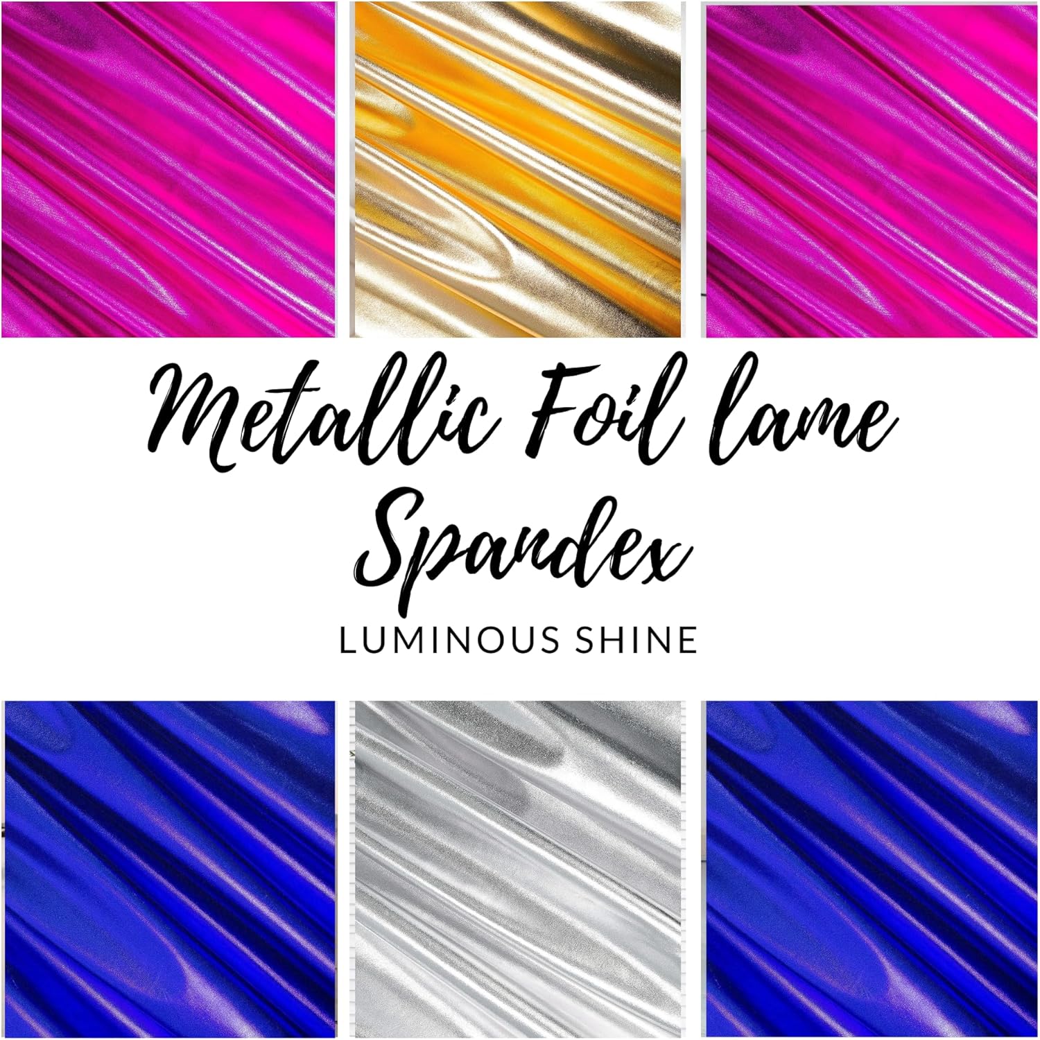 FabricLA | Silver Polyester Fabric | Metallic Foil Lame Spandex Material | 4-Way Stretch Knit Fabric | 60" Inches Wide | Polyester Fabric by The Yard for Dancewear, Costumes & Decoration - 1 Yard - Image 3