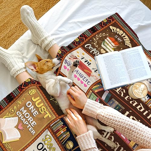 Miniatura 7 de ALBRINT Regalos para amantes de los libros, regalos para amantes de los libros, manta de lectura, Navidad, graduación (regalos de libros, 60 x 50