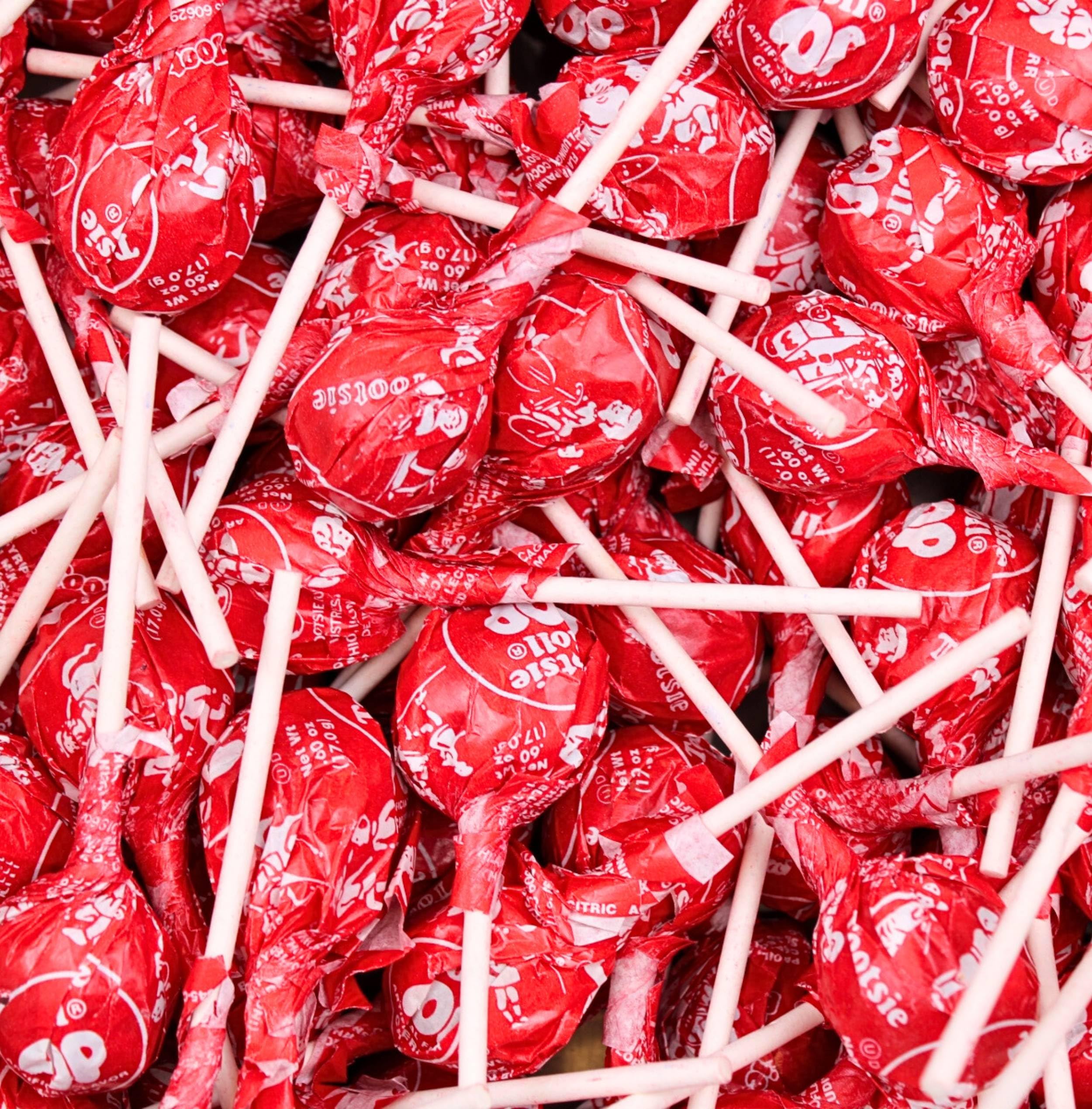 Cherry Tootsy Suckers, All Red Bulk Cherry Lollipops (1 Pound)