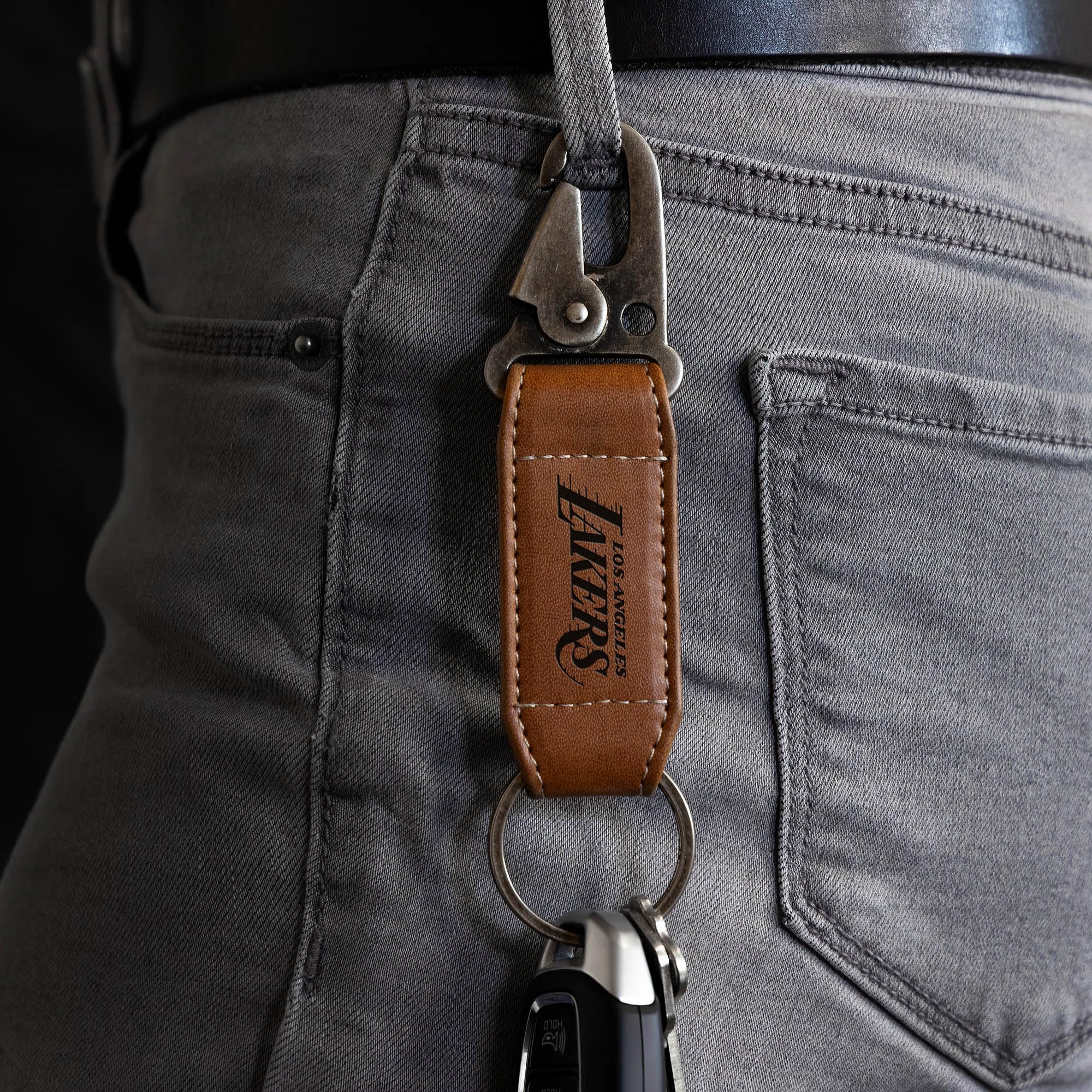 Rico Industries NBA Basketball Los Angeles Lakers Laser Engraved Carabiner Keychain